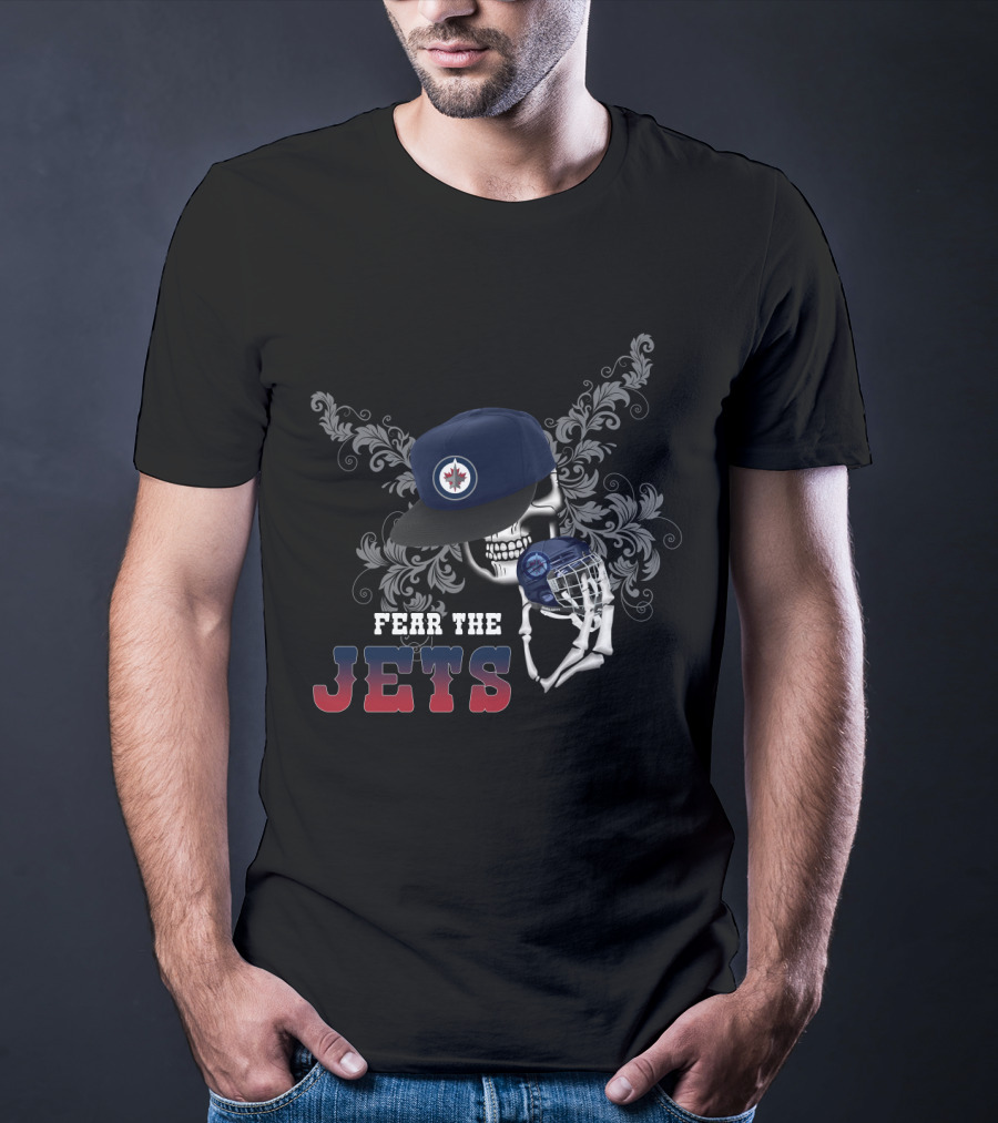Winnipeg Jets Fear The Skull And Hockey Helmet T-Shirt