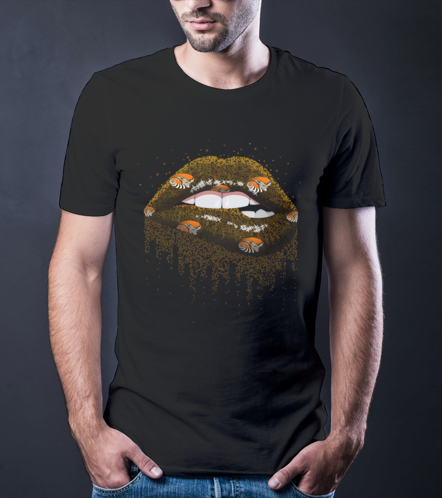 Cleveland Browns Lips Design For Team Fans T-Shirt