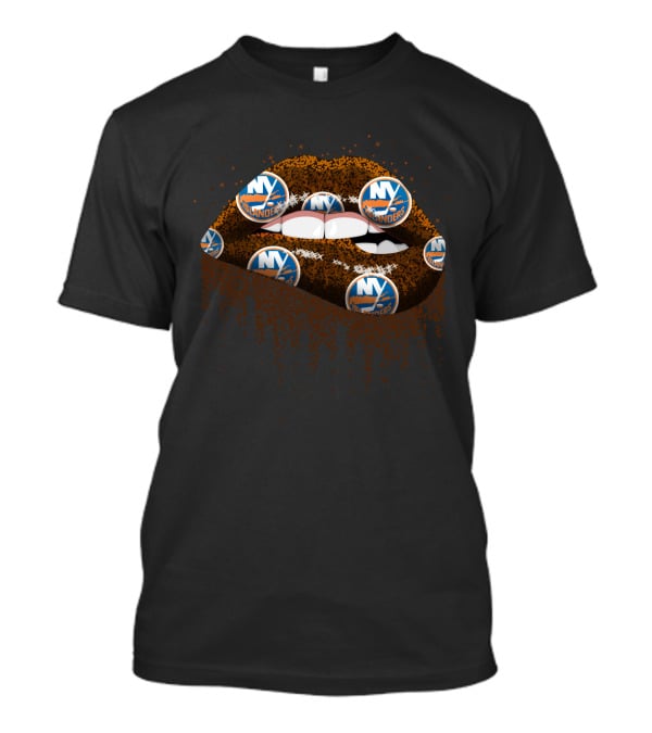 New York Islanders Glitter Lips Logo Fan Spirit T-Shirt