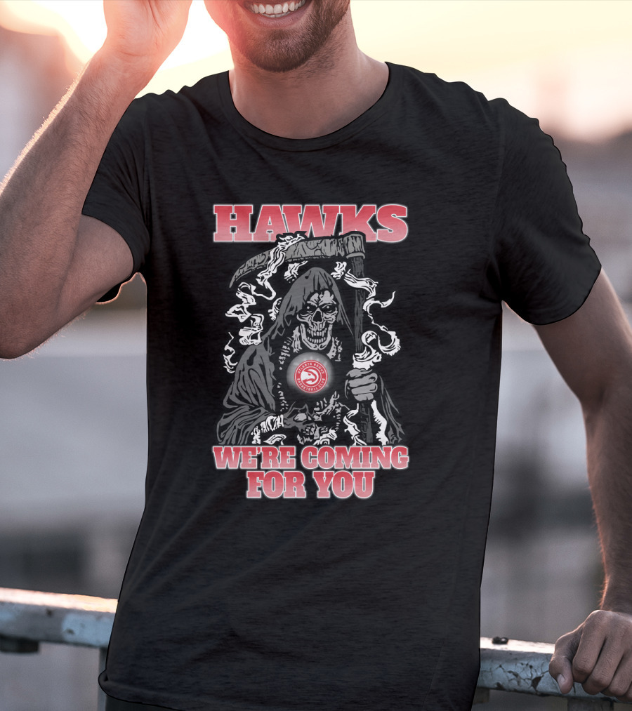 Hawks We're Coming For You Grim Reaper T-Shirt