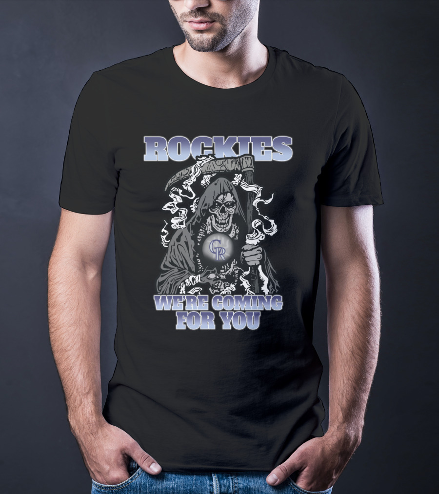 Rockies Grim Reaper We're Coming For You Fan T-Shirt