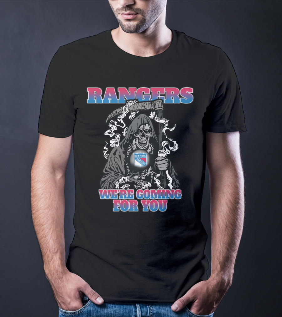 Rangers Grim Reaper We're Coming For You New York Rangers Fans Iconic T-Shirt