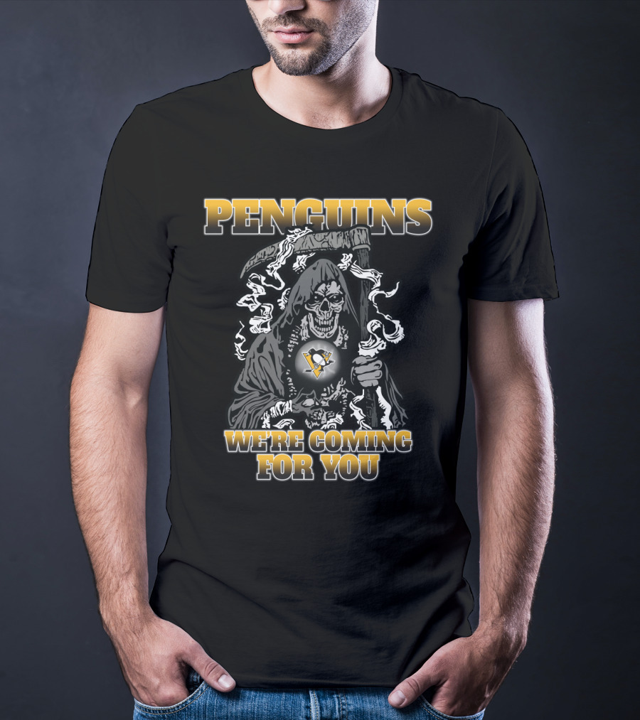 Penguins Grim Reaper We're Coming For You Fans T-Shirt