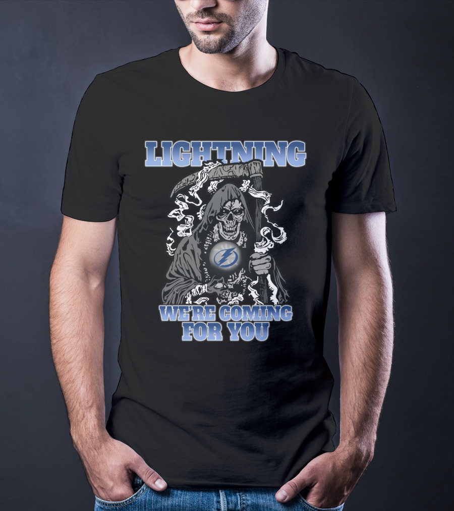 Tampa Bay Lightning Grim Reaper We're Coming For You Fans T-Shirt