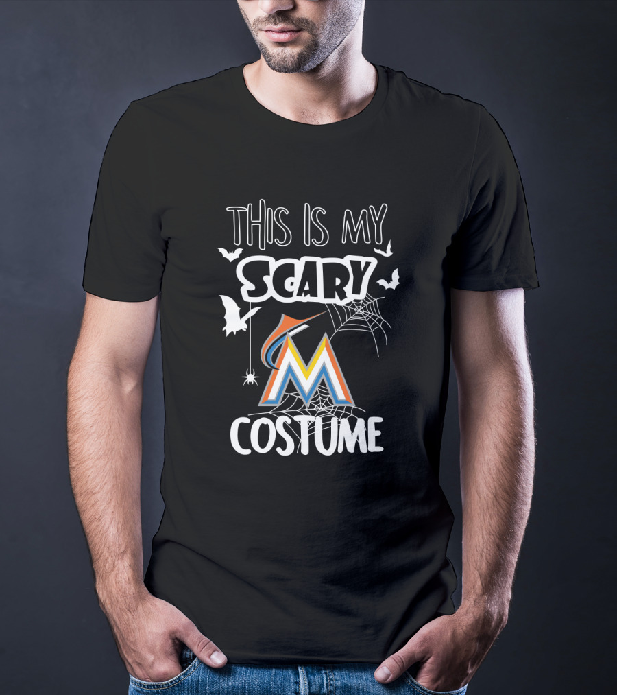 This Is My Scary Miami Marlins Costume With Bats And Spiderwebs T-Shirt