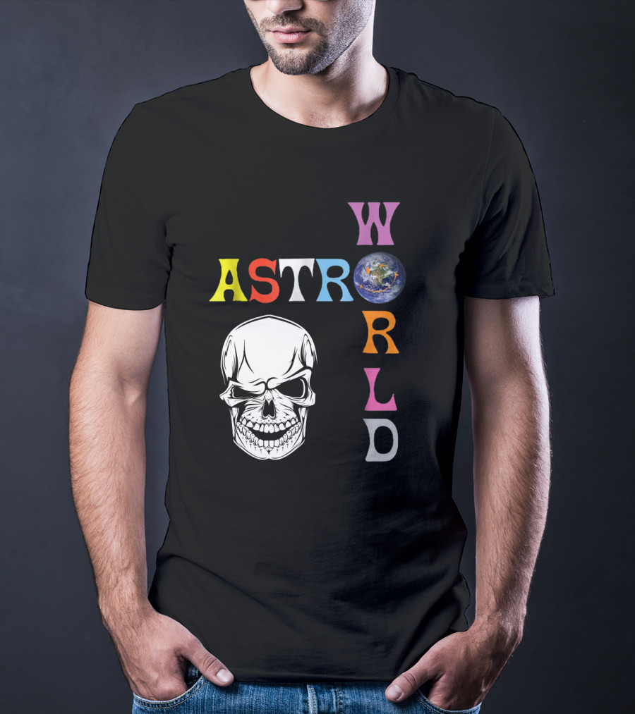 Astroworld Lettering Skull Earth Graphic Travis Scott T-Shirt