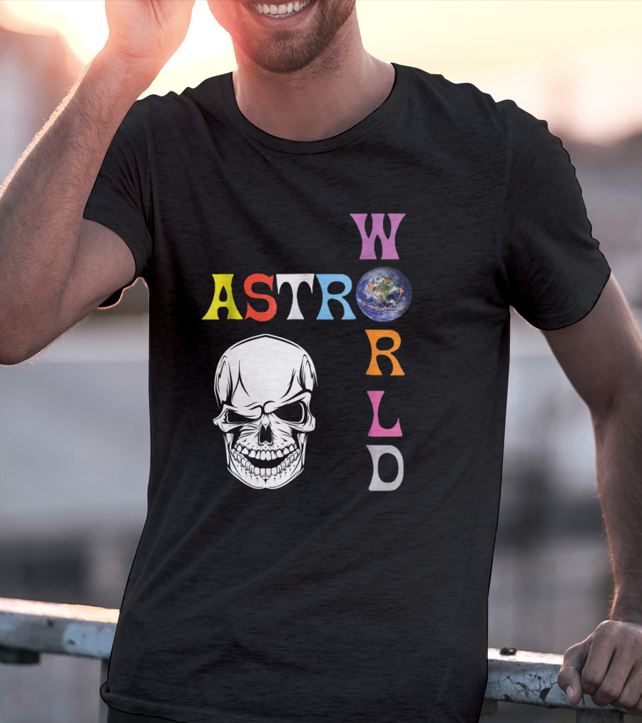 Astroworld Lettering Skull Earth Graphic Travis Scott T-Shirt