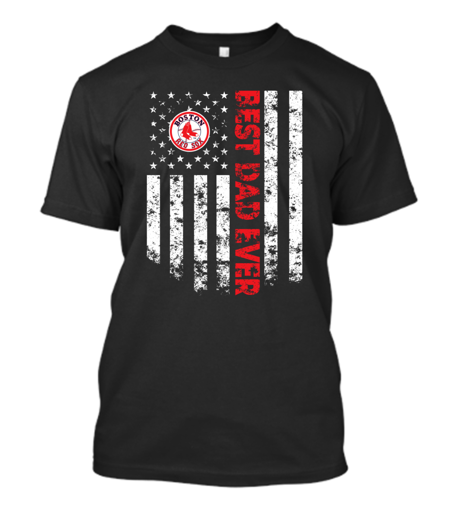 Boston Red Sox Best Dad Ever With American Flag T-Shirt