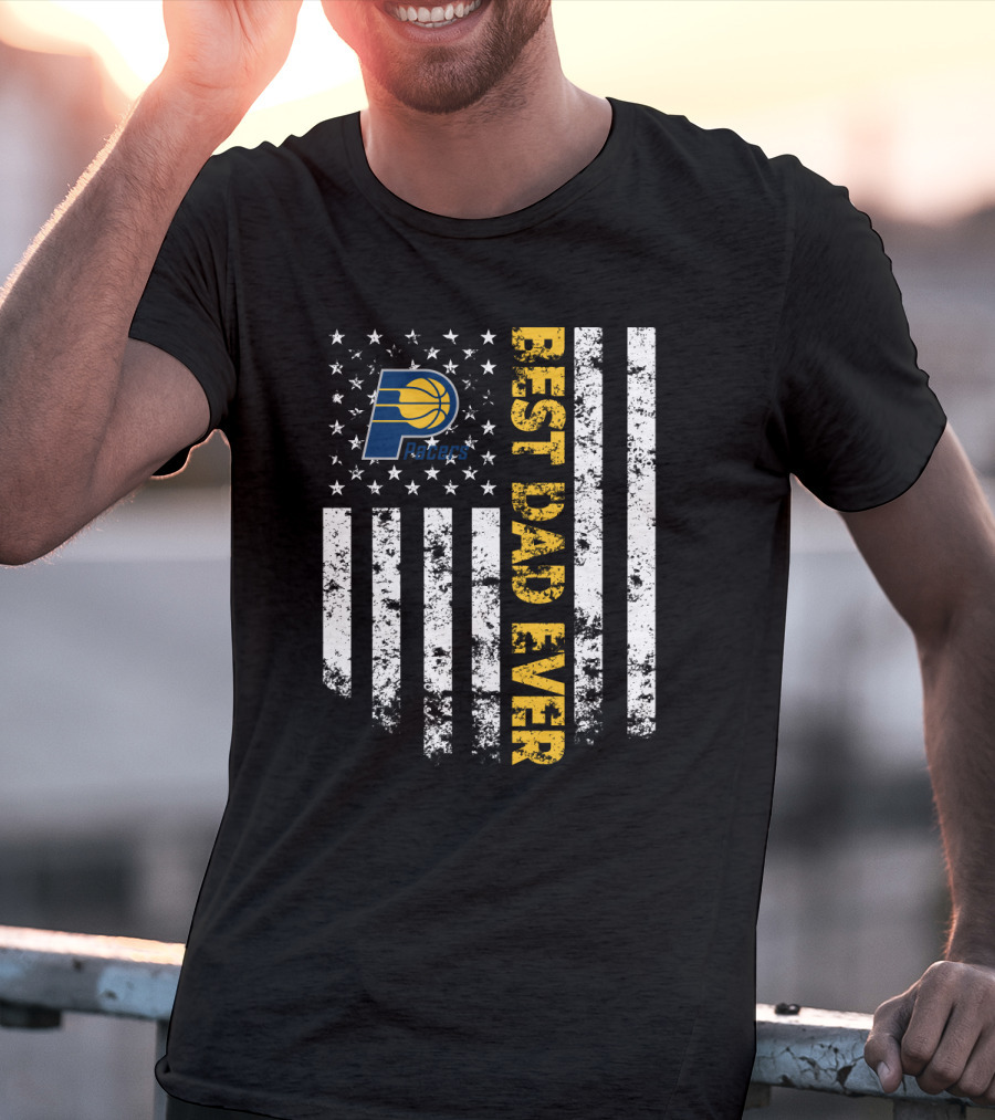 Best Dad Ever Indiana Pacers Flag T-Shirt