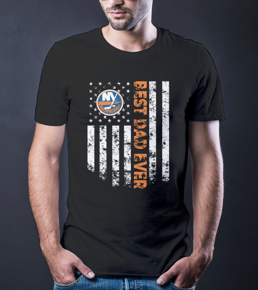 New York Islanders Best Dad Ever American Flag T-Shirt