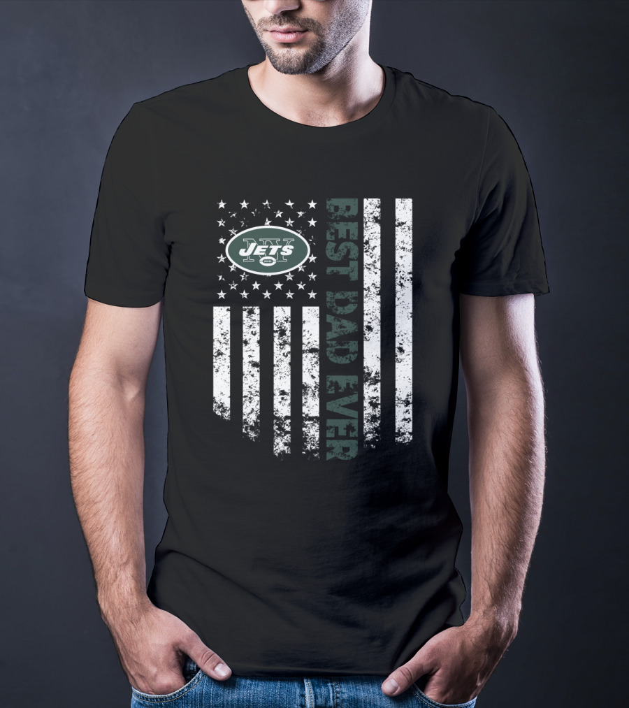 Best Dad Ever New York Jets Flag Theme T-Shirt