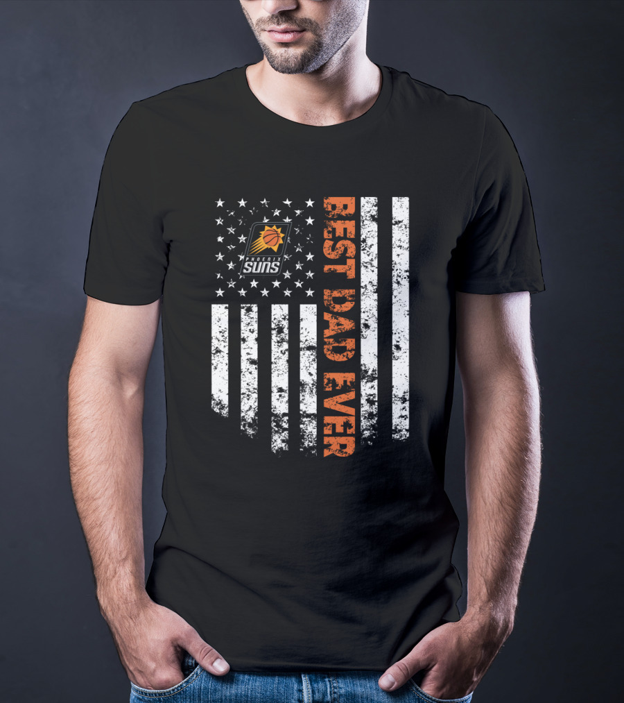 Best Dad Ever Phoenix Suns Logo American Flag T-Shirt