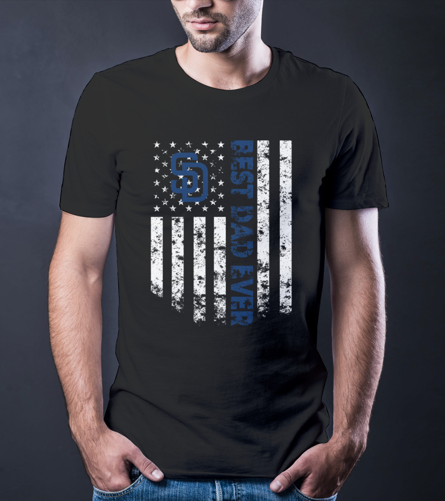 Best Dad Ever San Diego Padres American Flag T-Shirt