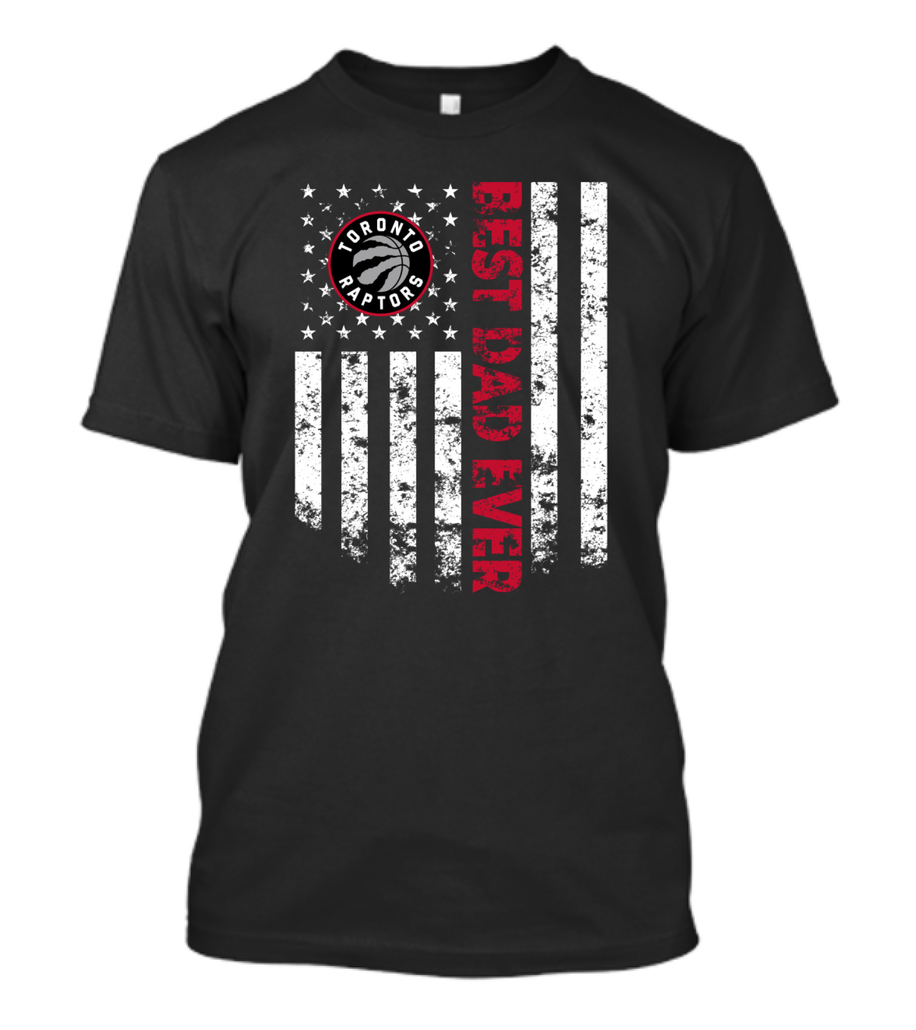 Best Toronto Raptors Dad Ever Flag Style T-Shirt