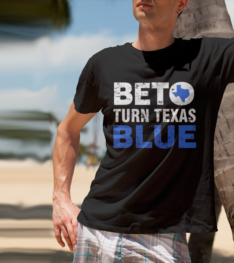 Beto O'Rourke Turn Texas Blue State Outline T-Shirt