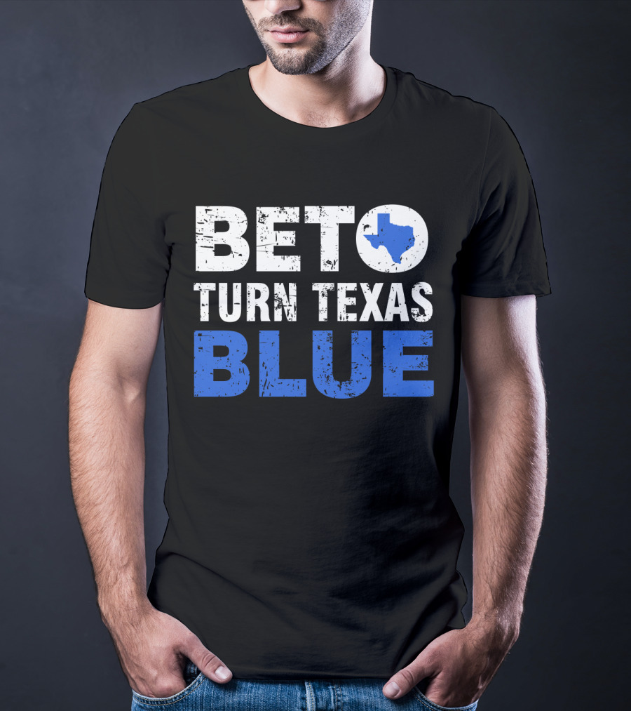 Beto O'Rourke Turn Texas Blue State Outline T-Shirt
