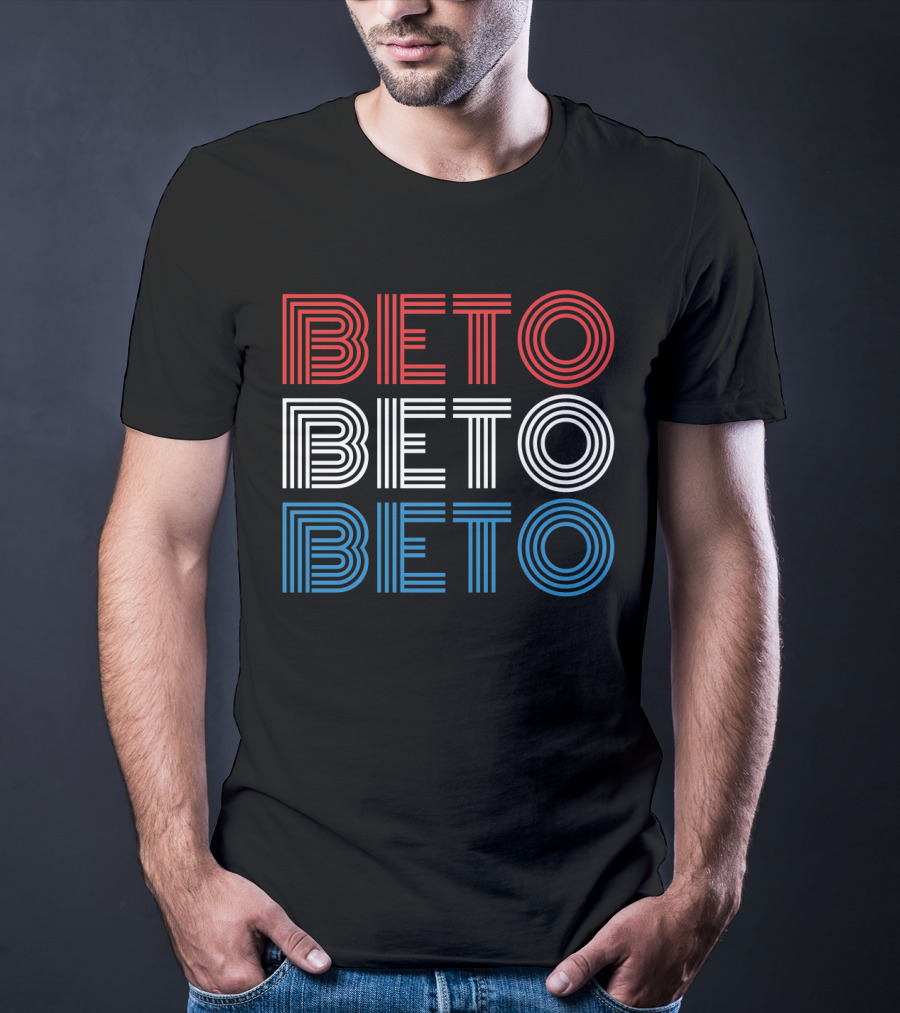 Beto Red White Blue Election Campaign Retro Stripes T-Shirt