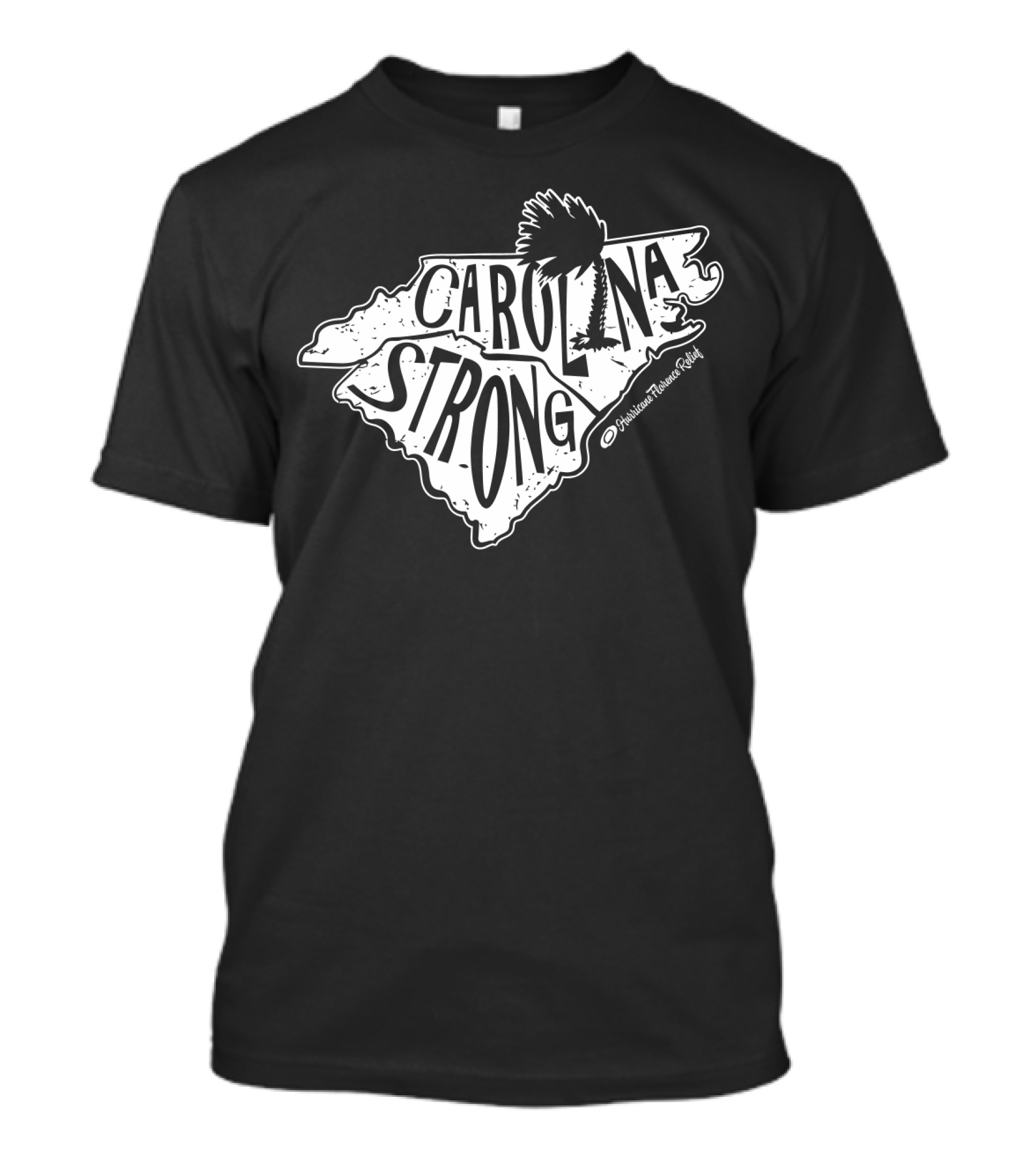 Carolina Strong Hurricane Florence Relief Map Design With Palmetto T-Shirt