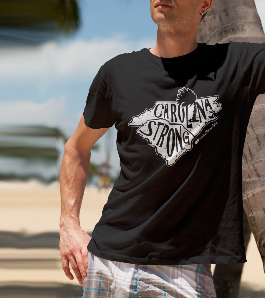 Carolina Strong Hurricane Florence Relief Map Design With Palmetto T-Shirt