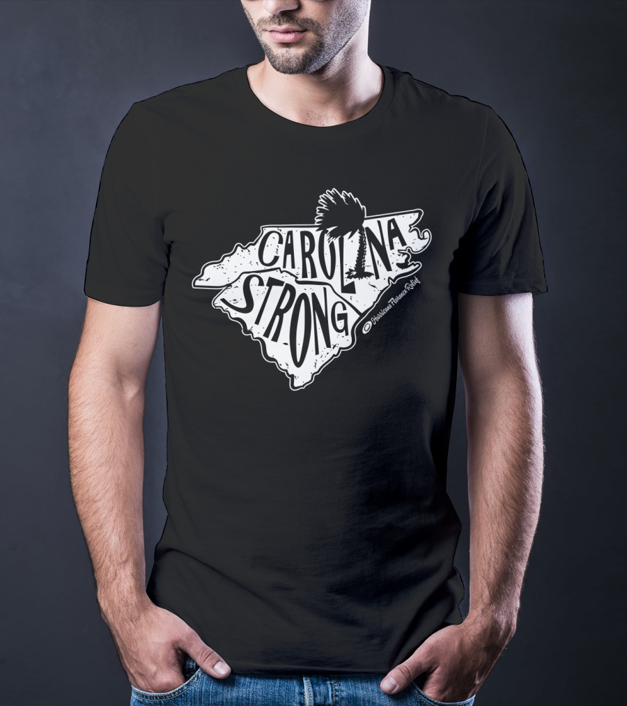 Carolina Strong Hurricane Florence Relief Map Design With Palmetto T-Shirt