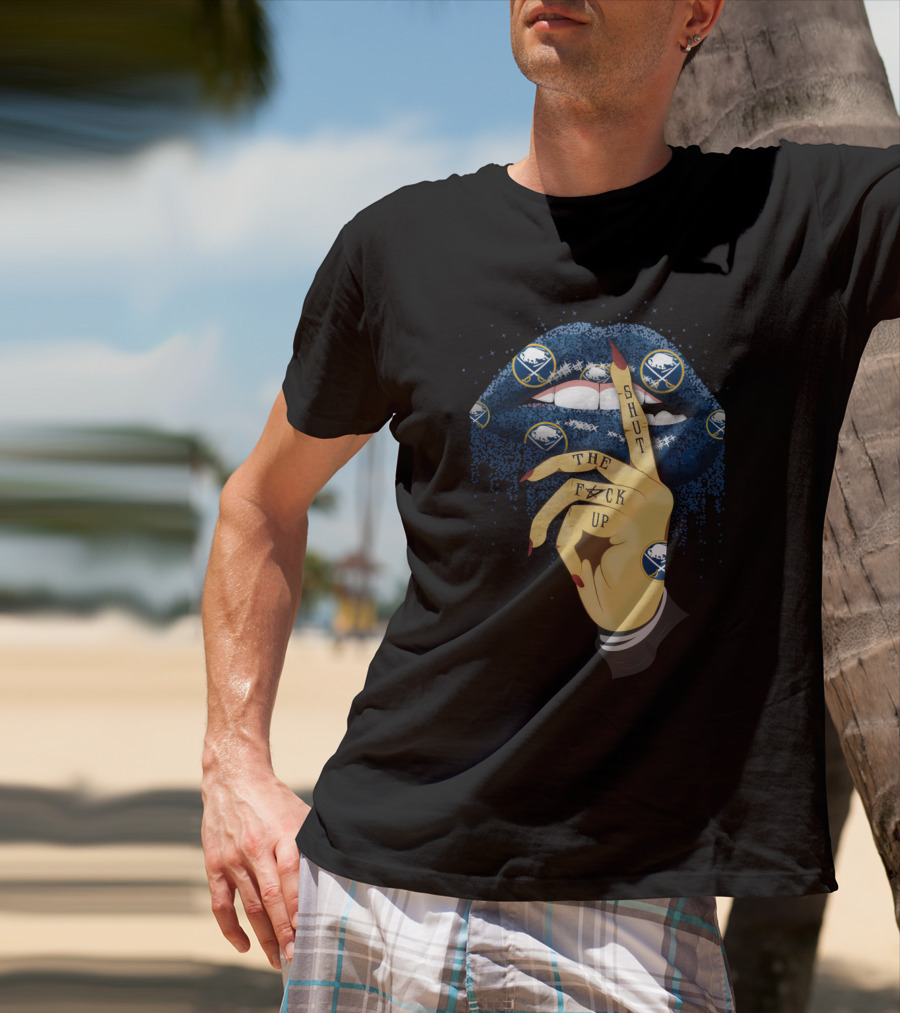 Buffalo Sabres Glitter Lip Shut Up T-Shirt