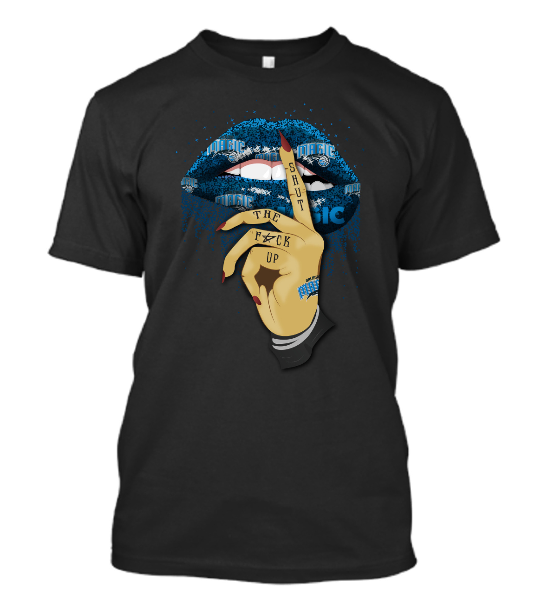 Shut Up Lip Orlando Magic Fans Magic Typography T-Shirt