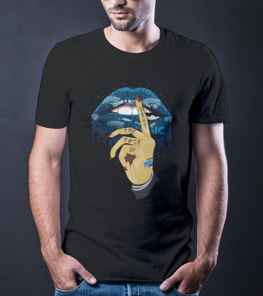Shut Up Lip Orlando Magic Fans Magic Typography T-Shirt
