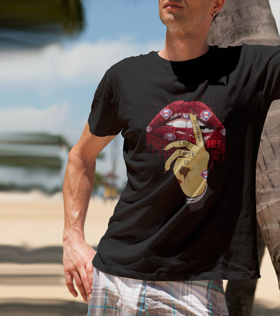 Philadelphia Phillies Glitter Lip Shut Up T-Shirt