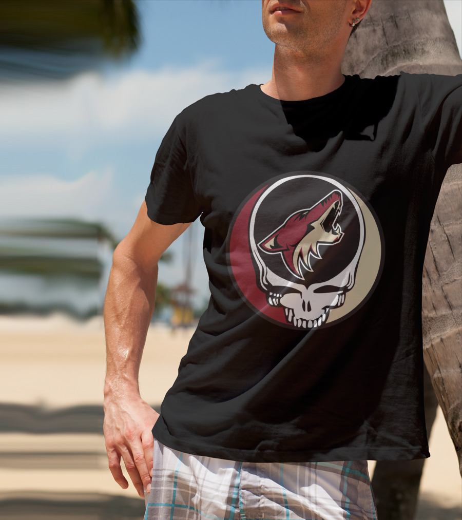 Grateful Dead Arizona Coyotes Logo Skull T-Shirt