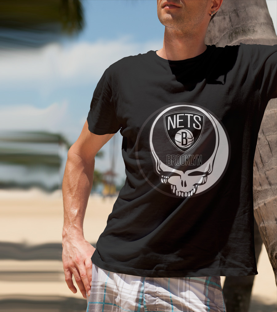 Brooklyn Nets Grateful Dead Skull T-Shirt