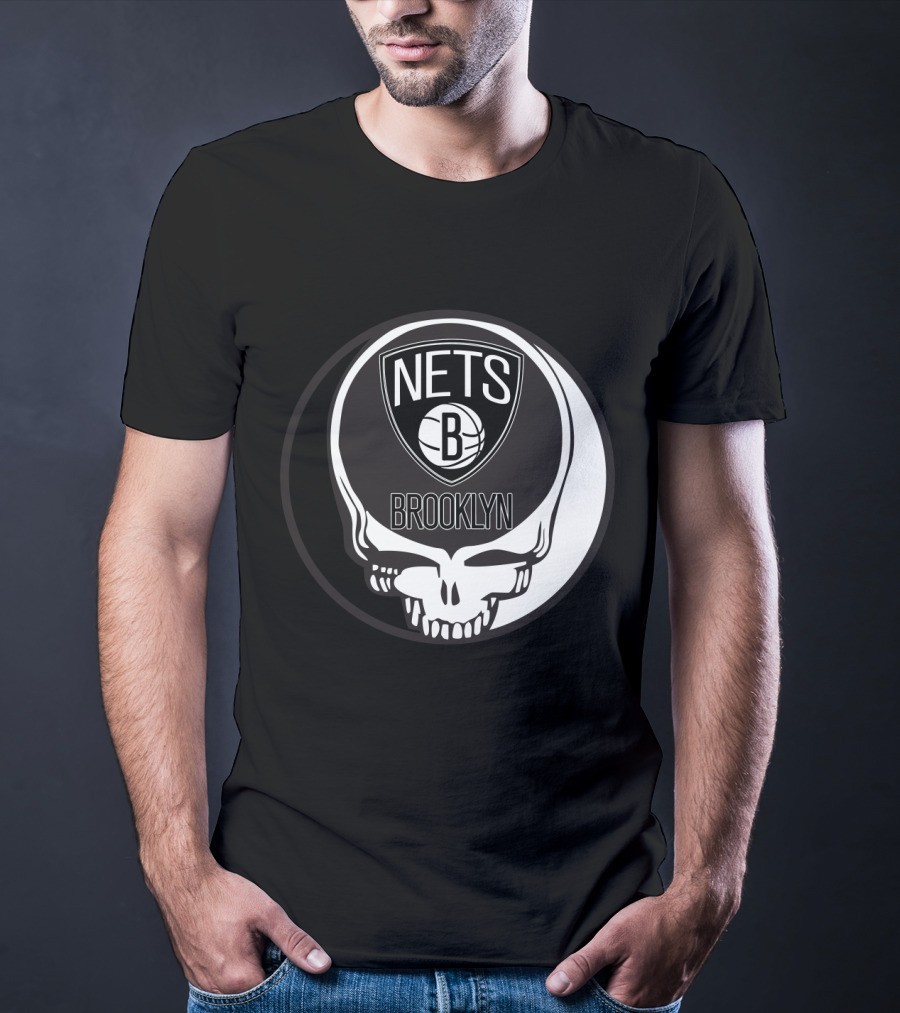 Brooklyn Nets Grateful Dead Skull T-Shirt