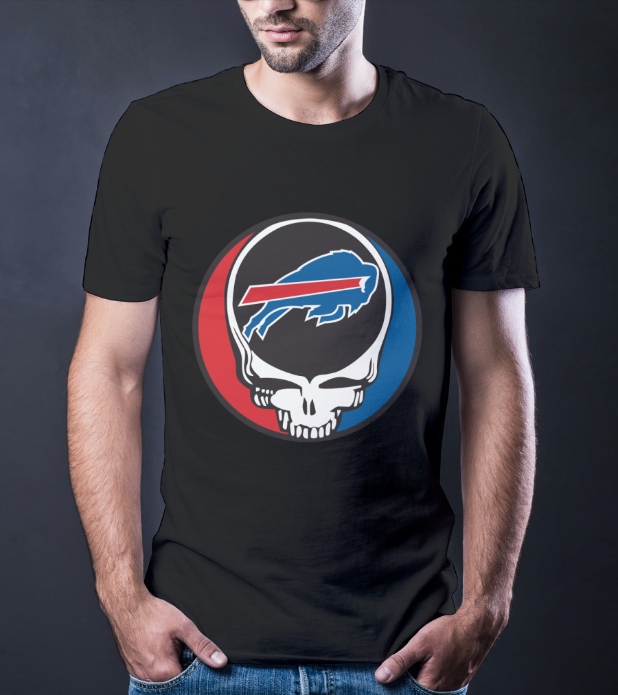 Buffalo Bills Grateful Dead Fan Skull Buffalo Logo Mark T-Shirt
