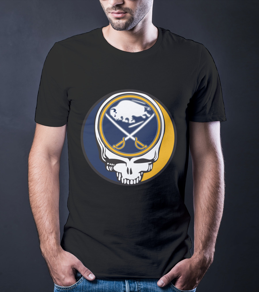 Buffalo Sabres Logo With Grateful Dead Skull Design For Fans T-Shirt