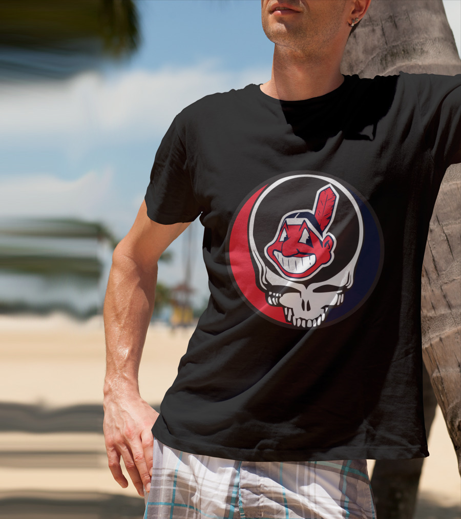 Grateful Dead Cleveland Indians Skull Logo Fusion T-Shirt