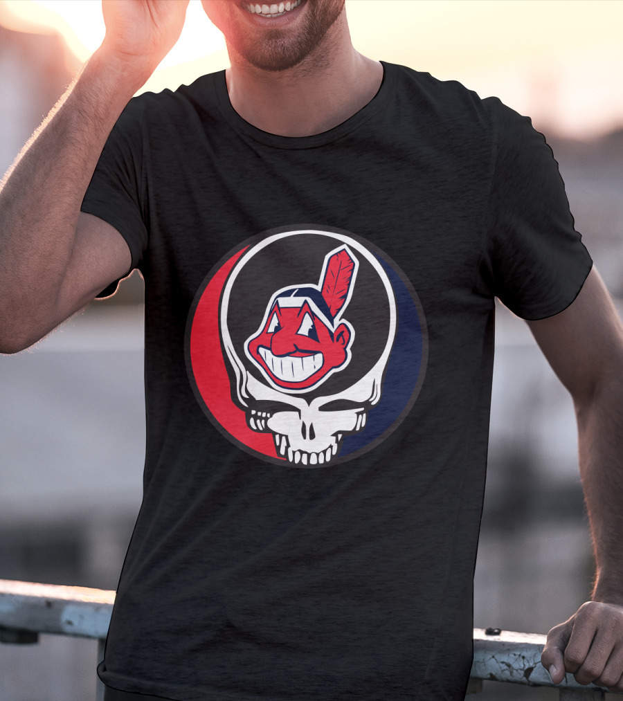 Grateful Dead Cleveland Indians Skull Logo Fusion T-Shirt