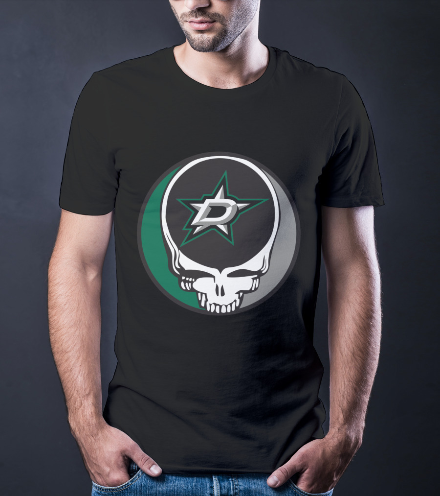 Dallas Stars Grateful Dead Skull Logo Fan T-Shirt
