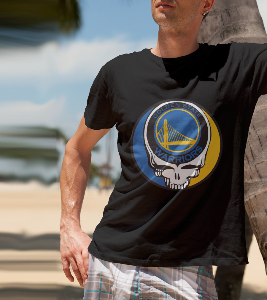 Golden State Warriors Grateful Dead Skull Bridge T-Shirt