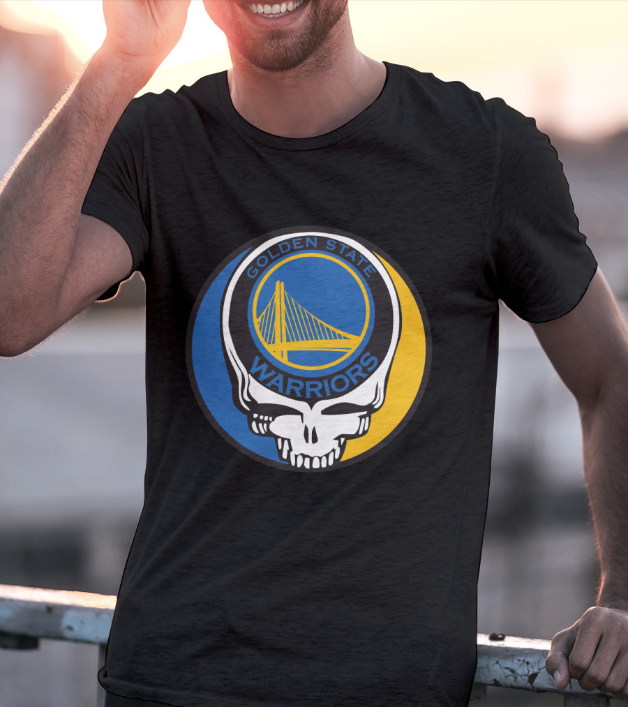Golden State Warriors Grateful Dead Skull Bridge T-Shirt