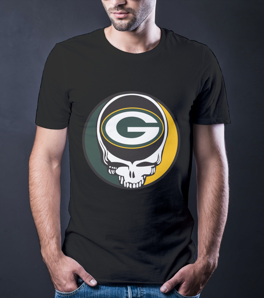 Grateful Dead Green Bay Packers Skull Logo Fans T-Shirt