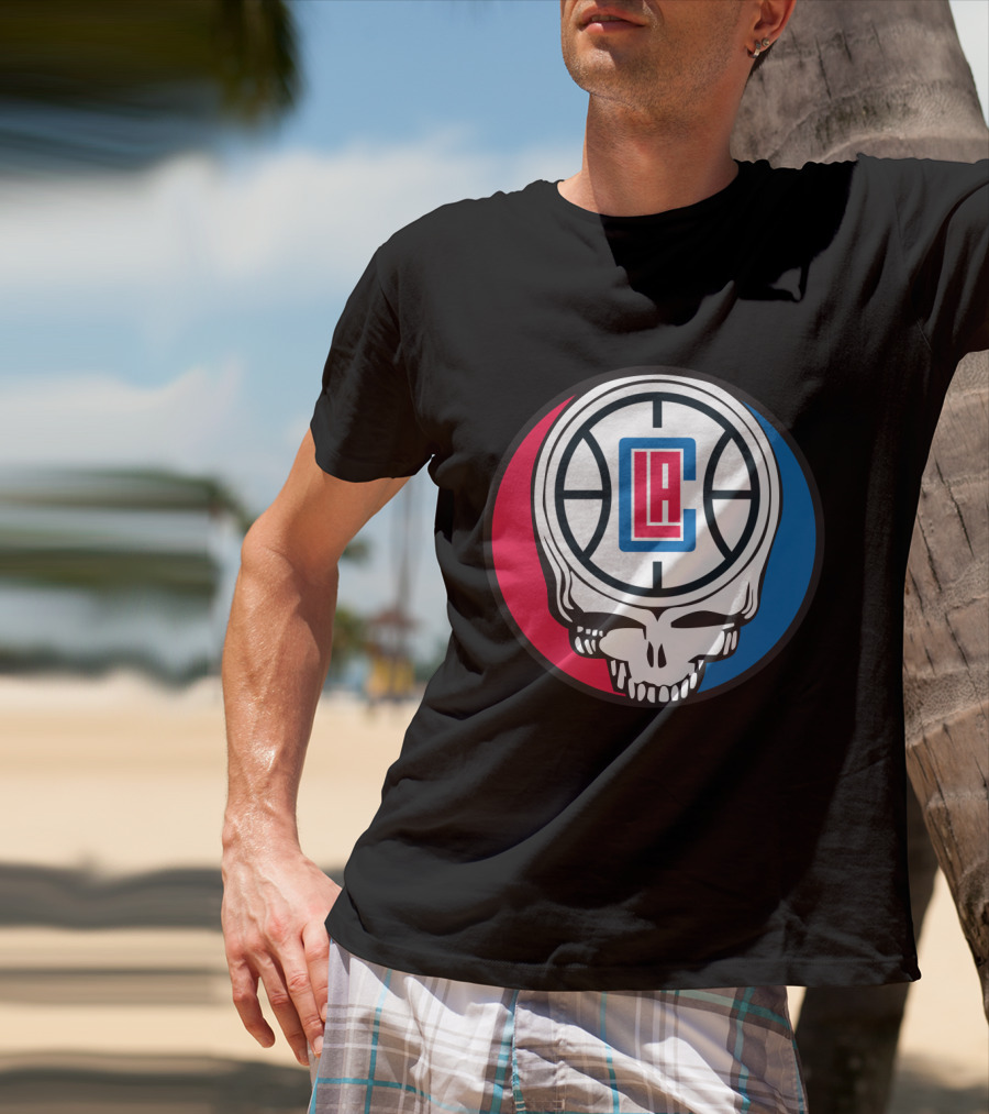 Grateful Dead La Clippers Skull Basketball T-Shirt
