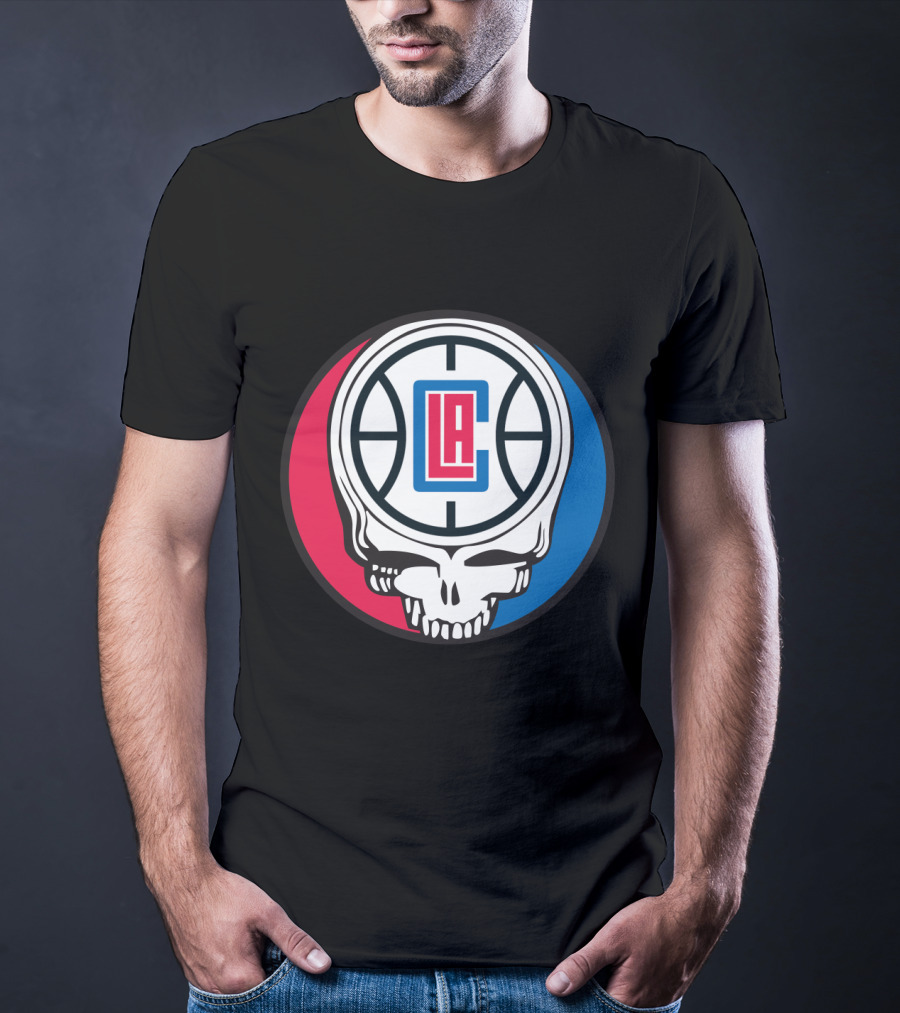 Grateful Dead La Clippers Skull Basketball T-Shirt