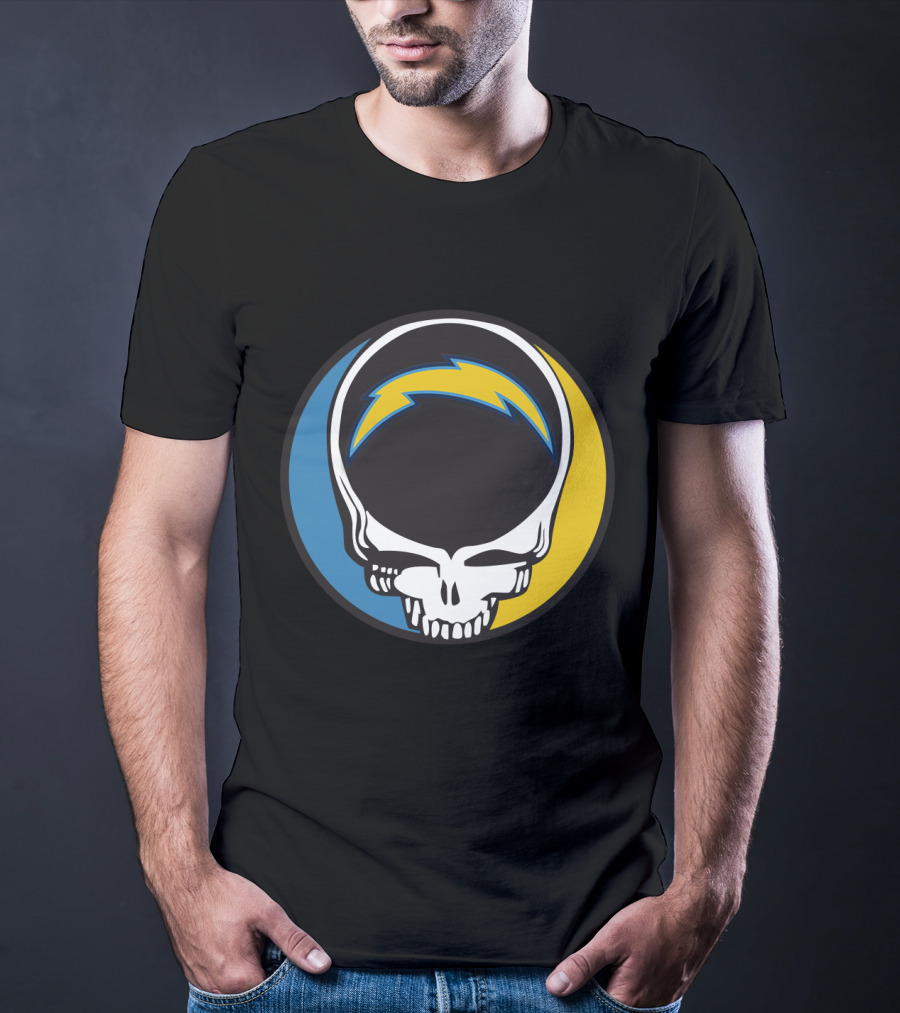 Grateful Dead And Los Angeles Chargers Logo Fusion For Fans T-Shirt