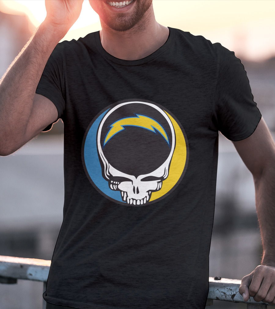 Grateful Dead And Los Angeles Chargers Logo Fusion For Fans T-Shirt