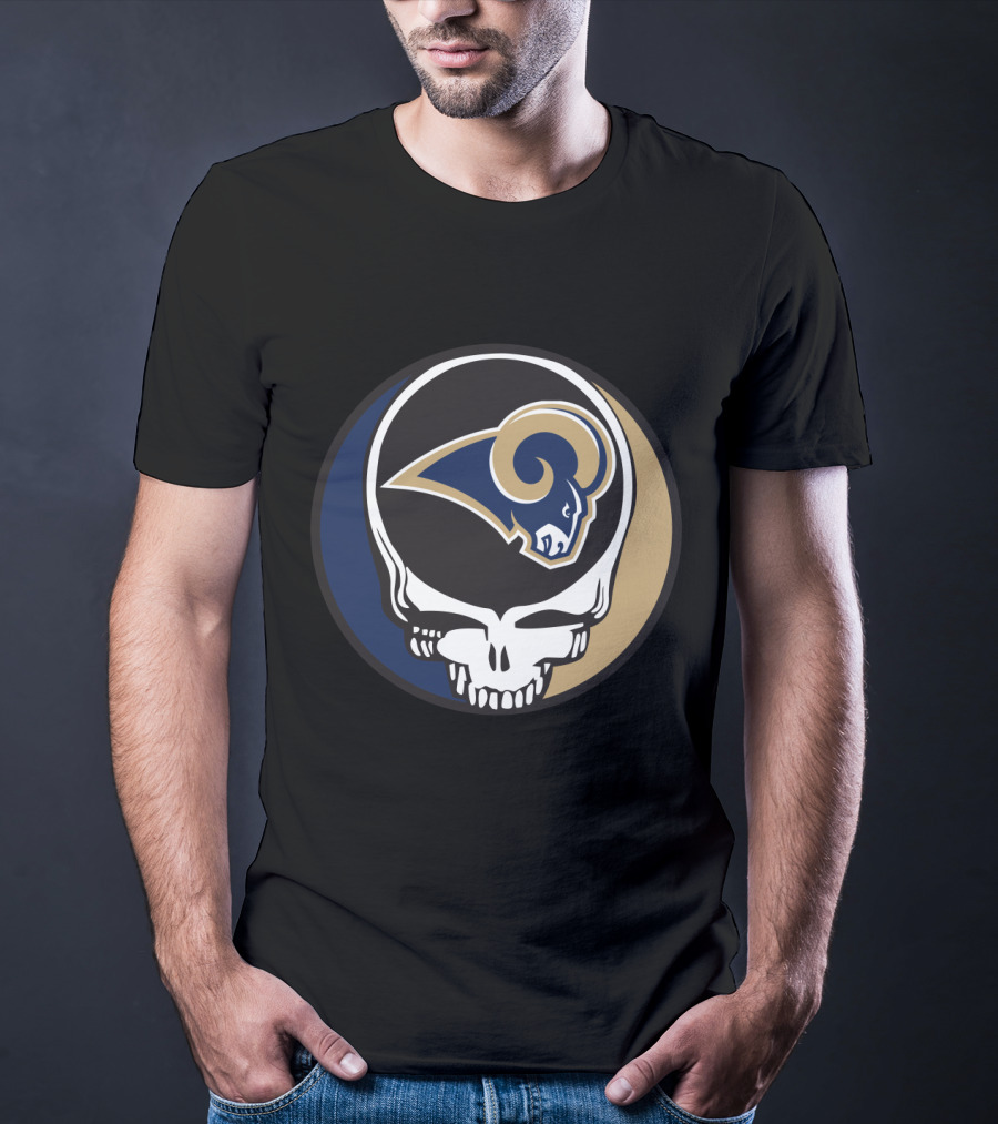 Grateful Dead Skull With Los Angeles Rams T-Shirt