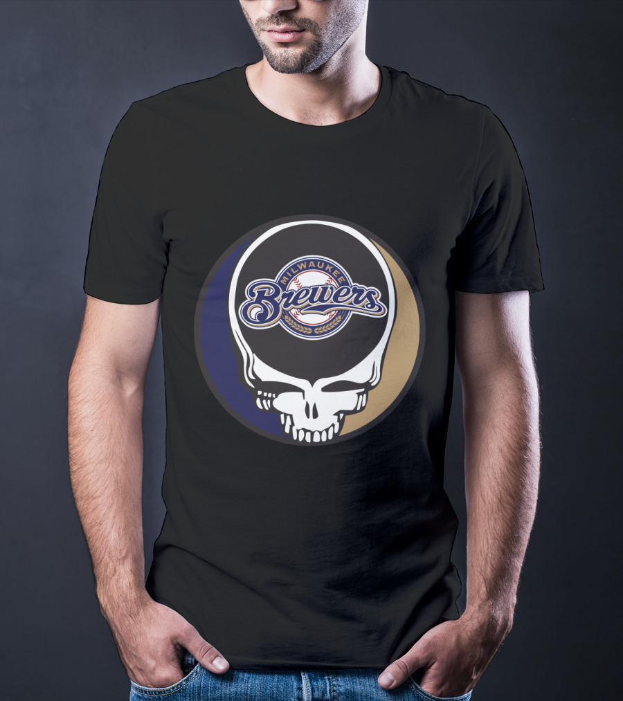 Milwaukee Brewers Grateful Dead Skull T-Shirt