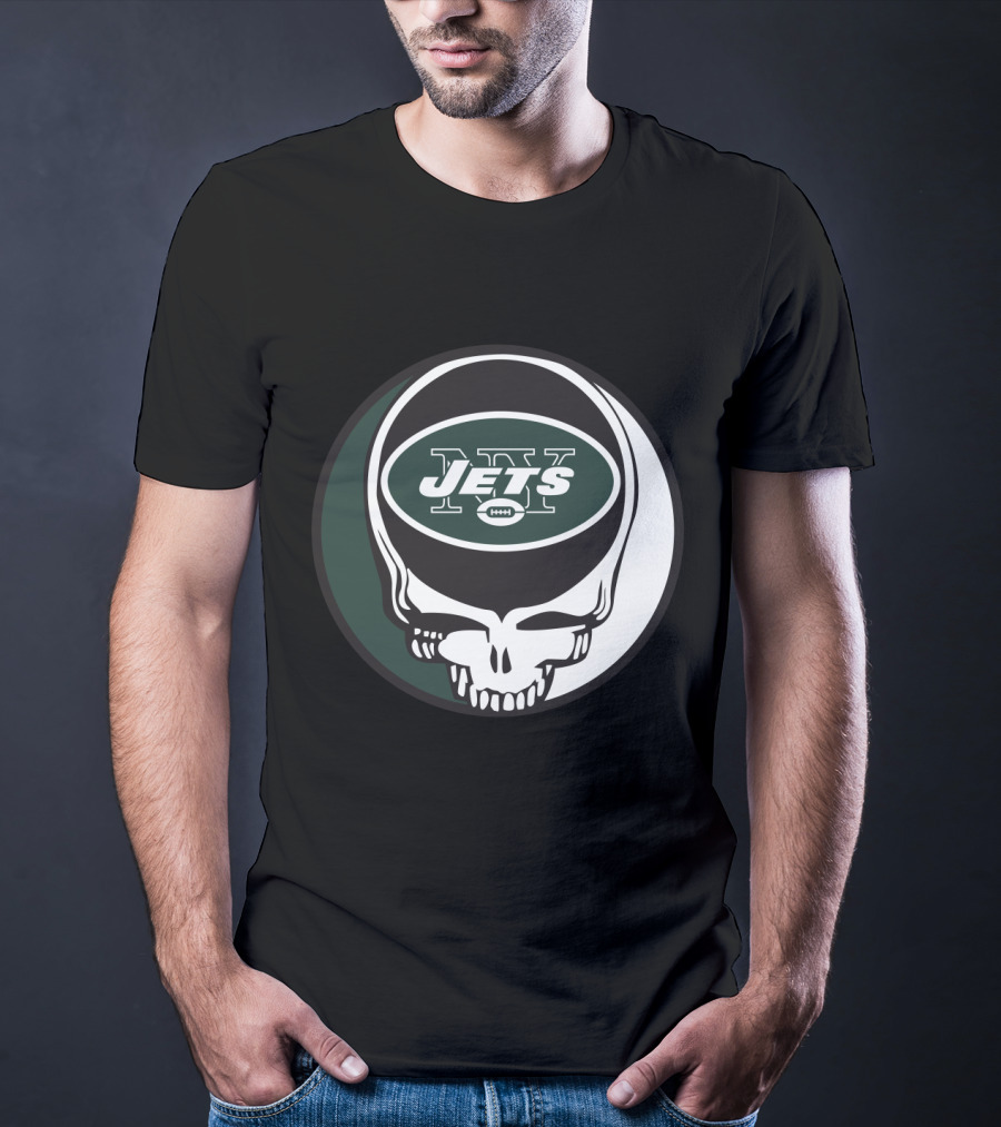 Grateful Dead Skull With New York Jets T-Shirt