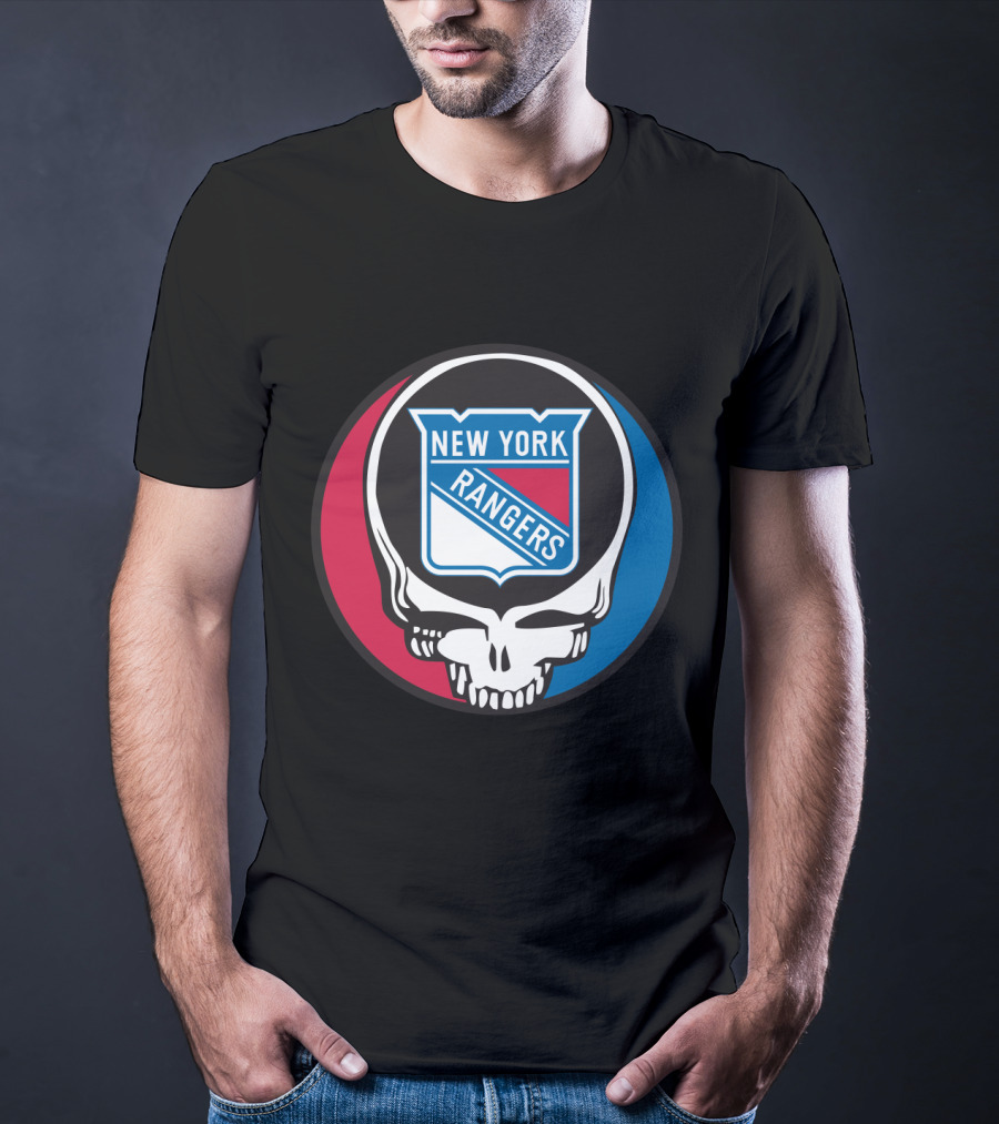New York Rangers Grateful Dead Steal Your Face Skull Logo Fan T-Shirt