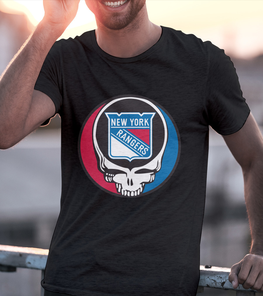 New York Rangers Grateful Dead Steal Your Face Skull Logo Fan T-Shirt