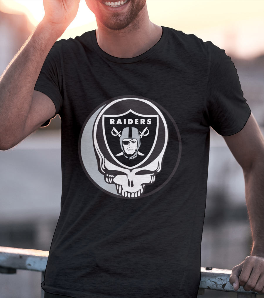 Grateful Dead Raiders Skull Logo For Oakland Raiders Fans T-Shirt