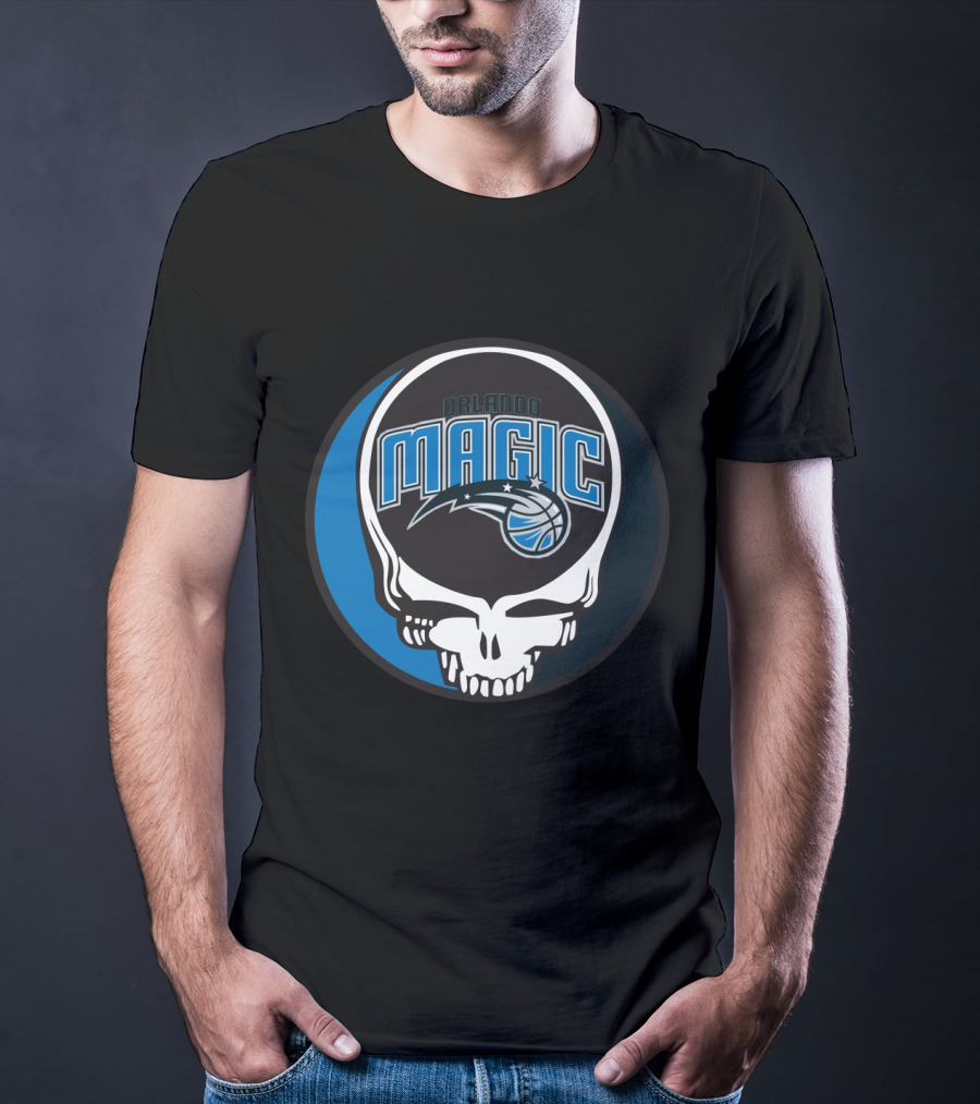 Orlando Magic Grateful Dead Steal Your Face Basketball Fusion T-Shirt